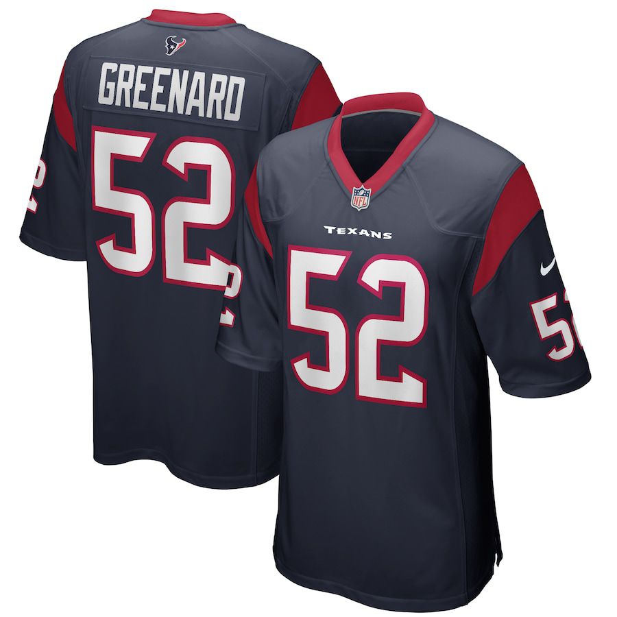 Men Houston Texans 52 Jonathan Greenard Nike Navy Player Game NFL Jersey